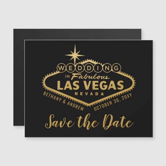 Las Vegas Destination Wedding Magnet Save the Date (Voorkant / Achterkant)