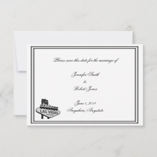 Las Vegas Destination Wedding Save the Date (Voorkant)