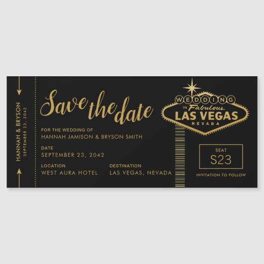 Las Vegas Destination Wedding Save the Date Magnet (Devant)