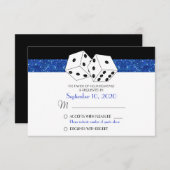Las Vegas Dice Thème RSVP Royal Blue Faux Parties  (Devant / Derrière)