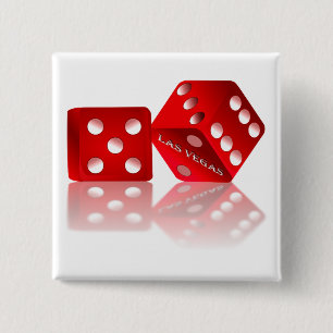 Las Vegas Dice Vierkante Button 5,1 Cm