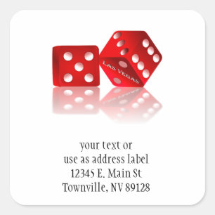 Las Vegas Dice Vierkante Sticker