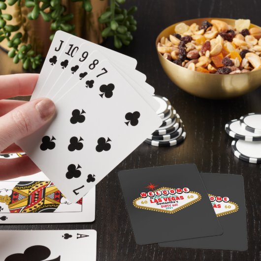 Las Vegas Dirty Birthday Party Custom Matching  Pokerkaarten (Insitu)
