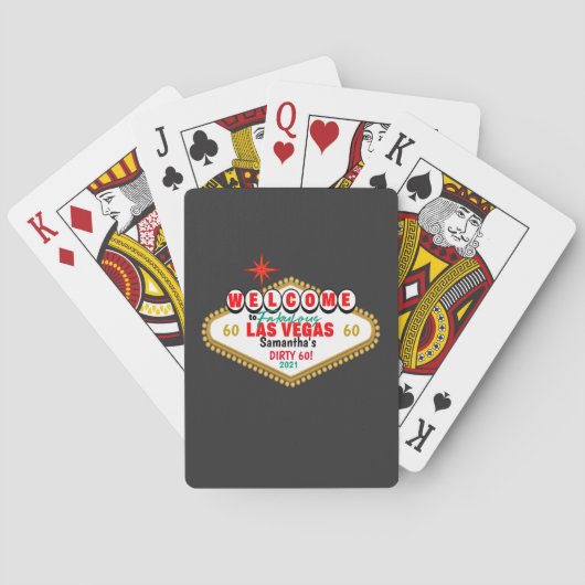 Las Vegas Dirty Birthday Party Custom Matching  Pokerkaarten (Achterkant)