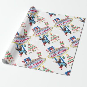 Las Vegas Doggy Vrolijk Kerst Wrapping Papier