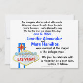 Las Vegas Eloped Wedding Announcement Kaart (Achterkant)