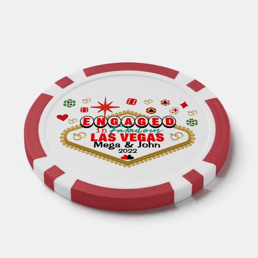 Las Vegas Engaged Celebration Couple Matching T-Sh Poker Chips (Enkel)