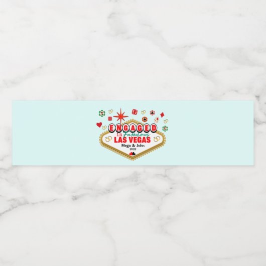 Las Vegas Engaged Celebration Couple Waterfles Etiket (Enkel label)