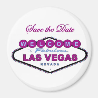 Las Vegas Enregistrer la date Plum Color Magnet