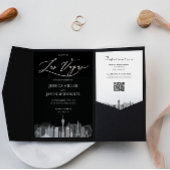 Las Vegas Faire-part de mariage noir et blanc
