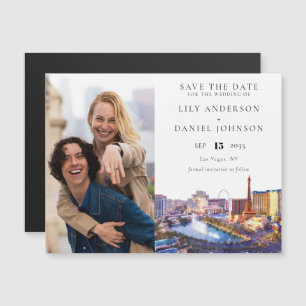 Las Vegas Foto Trouwkaart Save The Date Magnetische Uitnodiging