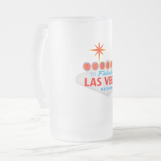 Las Vegas Frosted Glass Beer Mug (Devant gauche)