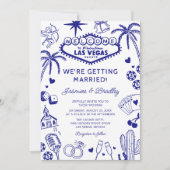 Las Vegas Fun Doodle Wedding Kaart (Voorkant)
