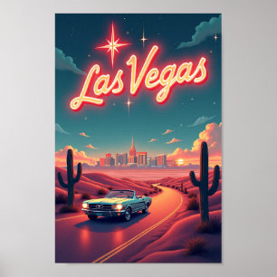 Las Vegas Glow: Retro 1950s woestijn ontsnapping Poster