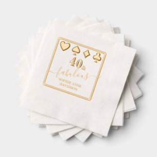 Las Vegas Gold 40 en Fabulous Vrouw Verjaardag Folie Servetten