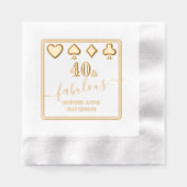Las Vegas Gold 40 en Fabulous Vrouw Verjaardag Folie Servetten (Voorkant)