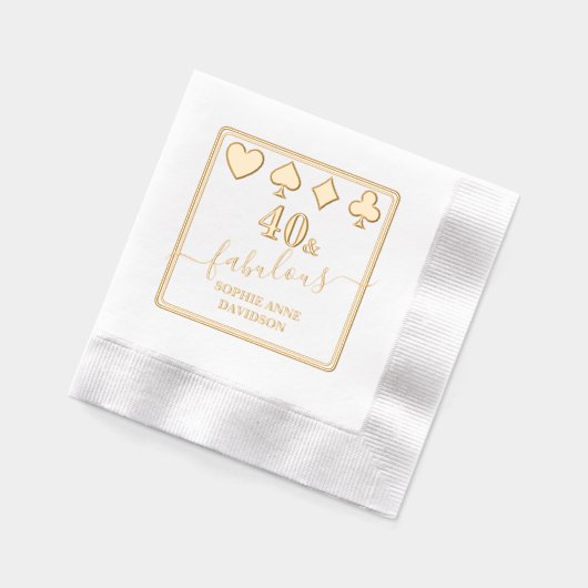 Las Vegas Gold 40 en Fabulous Vrouw Verjaardag Folie Servetten (Links)