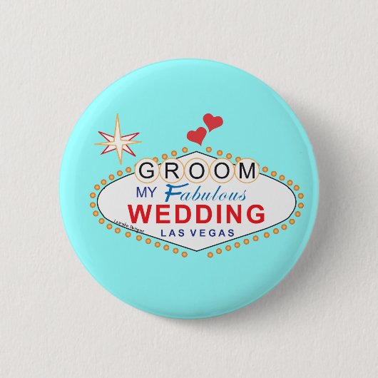 Las Vegas Groom Ronde Button 5,7 Cm (Voorkant)