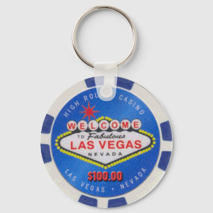 Las Vegas High Roller $100.00 Poker Chip Sleutelha Sleutelhanger