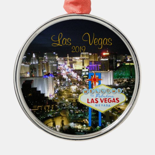 Las Vegas Holiday Ornament red bow (Voorkant)