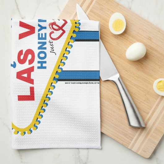 Las Vegas Honeymoon retro Theedoek (Quarter Fold)