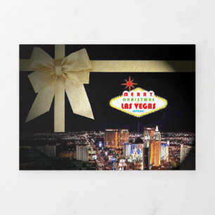 Las Vegas Hotel & Casino Trivoudig Kerstfeest Kaar Drieluik Wenskaart
