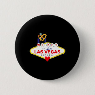 Las Vegas Huwelijk Bruid Bruidegom Bijpassende Dou Ronde Button 5,7 Cm
