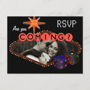 Las Vegas Huwelijksreceptie Uitnodiging RSVP Briefkaart