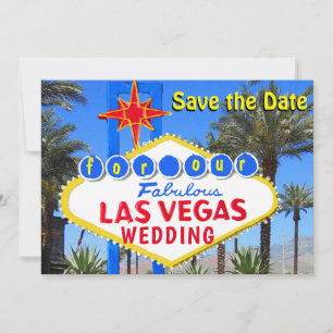 Las Vegas Huwelijksuitnodiging Save the Date Kaart