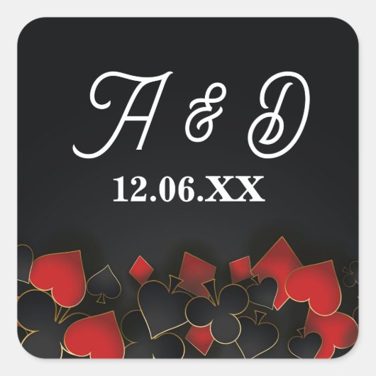 Las Vegas Initialen Stickers labels casinonacht (Voorkant)
