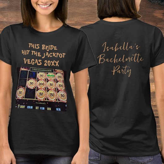 Las Vegas Jackpot Meisjesuitstap Naam & Foto T-shirt
