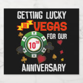 Las Vegas Jubileum Lucky Couple Matching Likeurfles Etiket (Enkel label)