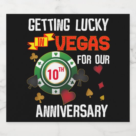 Las Vegas Jubileum Lucky Couple Matching Likeurfles Etiket (Enkel label)