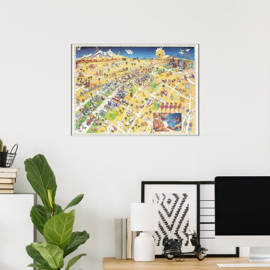Las Vegas-kaart Poster (Thuiskantoor)