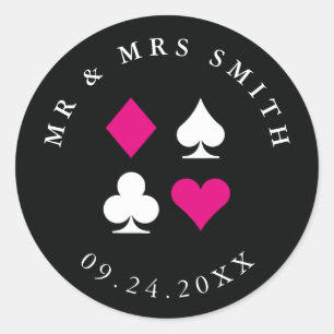 Las Vegas Kaart Suit Theme Aangepaste KLEUR en TEK Ronde Sticker