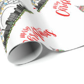 Las Vegas Kerst Eiffeltoren inpakpapier (Rol Hoek)