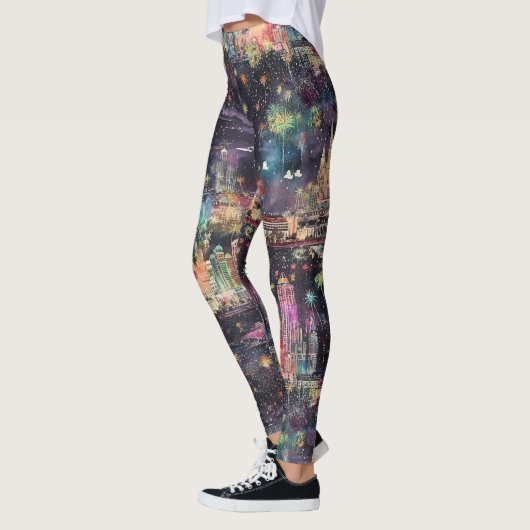 Las Vegas Kerst & Nieuwjaar in Waterverf Leggings (Links)