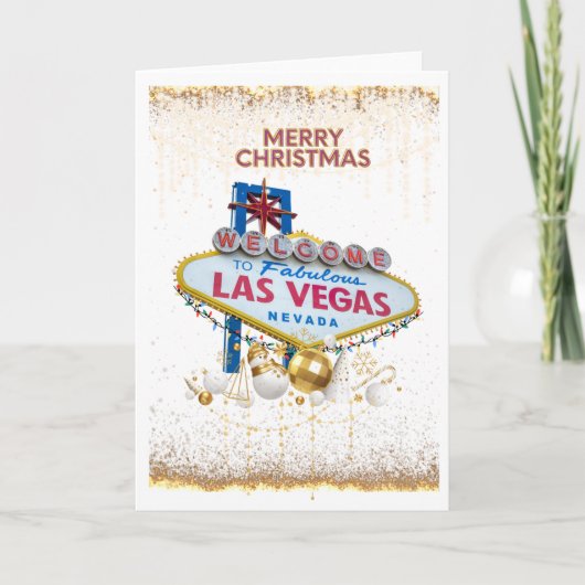 Las Vegas-kerstkaart Bedankkaart (Voorkant)