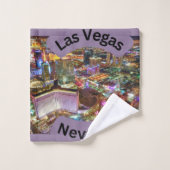 Las Vegas la nuit avec néon lumières Nevada (Gant de toilette)