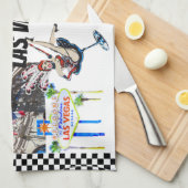 Las Vegas Landmarks Kitchen Towel Theedoek (Quarter Fold)
