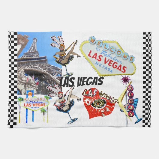 Las Vegas Landmarks Kitchen Towel Theedoek (Horizontaal)