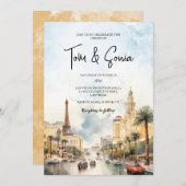 Las Vegas Landschap Bruiloft Bestemming Uitnodigin Kaart (Voorkant / Achterkant)