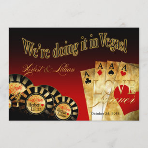 Las Vegas Luxe Trouw rood zwart goud Kaart