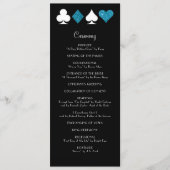 Las Vegas Malibu Blue Glitter Wedding Program Programma (Voorkant)
