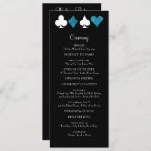 Las Vegas Malibu Blue Glitter Wedding Program Programma (Voorkant / Achterkant)