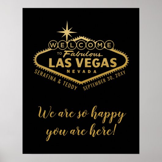 Las Vegas Mariage Affiche de bienvenue personnalis (Devant)