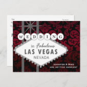 LAS VEGAS MARIAGE Damask Enregistrer la date Carte (Devant / Derrière)