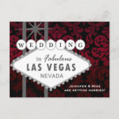 LAS VEGAS MARIAGE Damask Enregistrer la date Carte (Devant)
