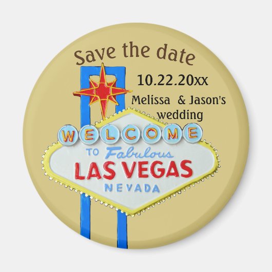 Las Vegas Mariage Enregistrer la date Magnet (Devant)
