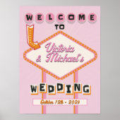 Las Vegas Mariage Mod Retro Affiche de bienvenue (Devant)